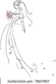 Vector illustration of Beautiful Bride