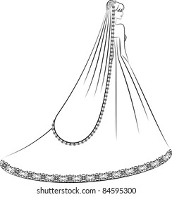 Vector Illustration of beautiful bride