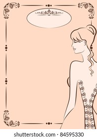 Vector Illustration of beautiful bride