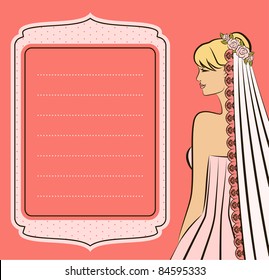 Vector Illustration of beautiful bride