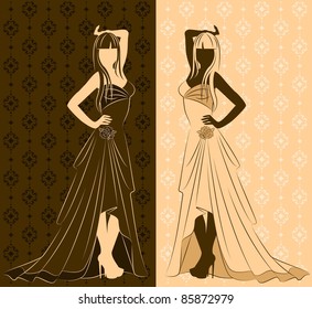 vector Illustration of beautiful bride