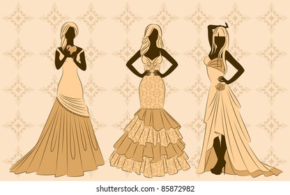 vector Illustration of beautiful bride