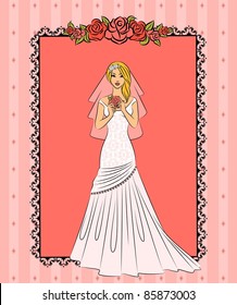 vector Illustration of beautiful bride