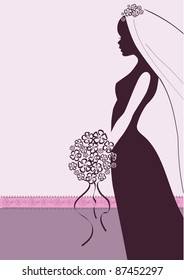 Vector Illustration of a beautiful Bride