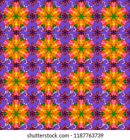 Vector illustration. Beautiful bright rough cloth, canvas. Garland of flowers. Pattern, seamless, floral border. Curls, shiny tracery weave. Vintage old background.