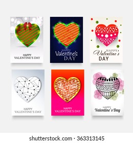 Vector illustration of a beautiful brouchre Set for Happy Valentines Day .