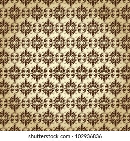 Vector illustration of beautiful brown retro wallpaper