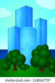 Vector illustration with beautiful buildings