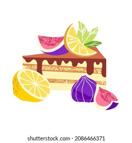 Vector illustration of beautiful cake slice
