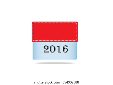 Vector illustration beautiful calendar icon in 2016 on white background