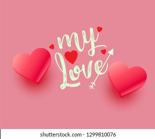 Vector illustration of beautiful card designs for February 14 on Valentine's Day