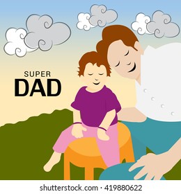 Vector illustration of a beautiful card of father's day.