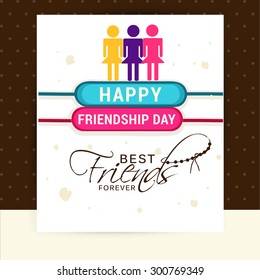 Vector illustration beautiful card for friendship day with colourful band.