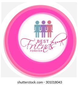Vector illustration beautiful card for friendship day with colorful text.