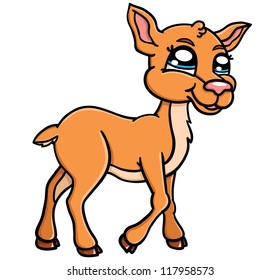 Vector illustration of a beautiful cartoon deer