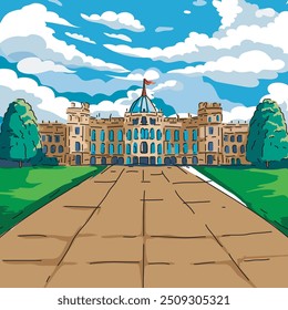 ilustração vetorial de belo fundo do castelo