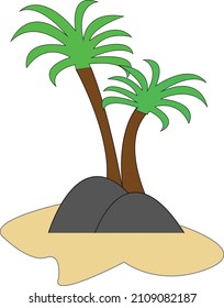 a vector illustration of a beautiful coconut tree, simple, suitable for your design needs, illustration of objects in nature, natural life.