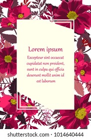 vector illustration of a beautiful colorful  abstract  hand drawn flowers and leaves