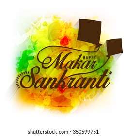 Vector illustration Beautiful colorful  background design of Makar Sankrant.