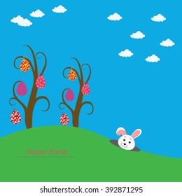 Vector illustration of beautiful colorful Easter egg for Easter greeting card with beautiful Easter element.