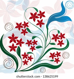 Vector illustration of beautiful colorful floral wallpaper