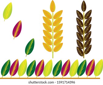Vector illustration of a beautiful colorful leaf