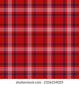 Vector illustration of a beautiful contrasting Black, blue, red, white and pink. plaid pattern. on a red background. For background and textile fashion and so on.