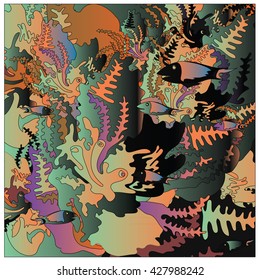 Vector illustration beautiful coral underwater background pattern