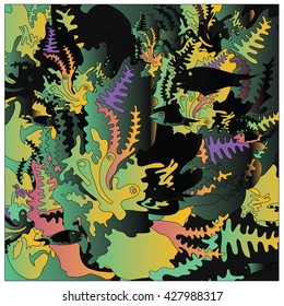 Vector illustration beautiful coral underwater background pattern