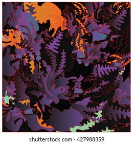 Vector illustration beautiful coral underwater background pattern
