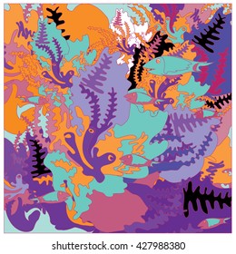 Vector illustration beautiful coral underwater background pattern
