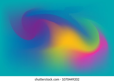 Vector Illustration Beautiful and Creative Art Abstract Fluid Gradient Background Color of Blue, Pink, Yellow. Flat Line Icon Logo, Sign, Symbol, Object, Graphic Design Element, Poster, Print.
