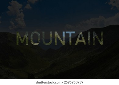 Vector illustration of a beautiful dark blue mountain landscape. Abstraction of mountains
