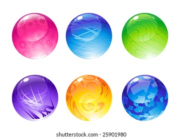 Vector illustration of the beautiful decoration balls set.