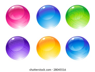 Vector illustration of the beautiful decoration balls set.