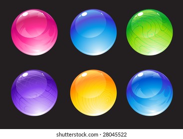 Vector illustration of the beautiful decoration balls set.