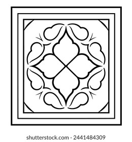 Ilustración vectorial de un hermoso icono de contorno de marco decorativo, ideal para proyectos de embellecimiento.