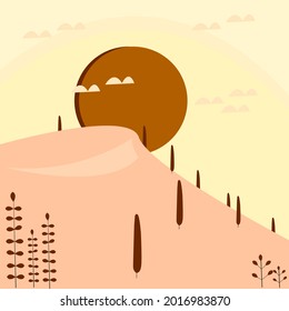 vector illustration of a beautiful desert