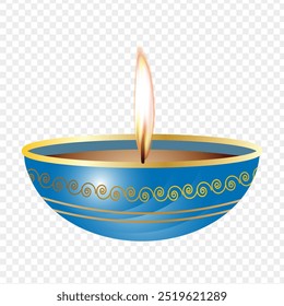 Ilustración vectorial de hermoso diya sobre fondo transparente