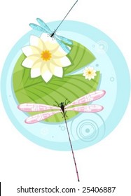 vector illustration of a  beautiful dragonfly