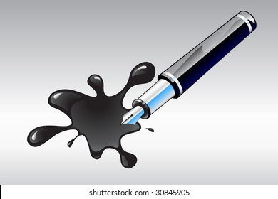 Vector Illustration of the beautiful, elegant pen and blot.