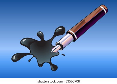 Vector Illustration of the beautiful, elegant pen and blot.