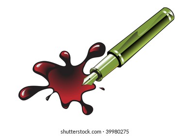 Vector Illustration of the beautiful, elegant pen and blot.
