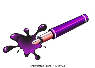 Vector Illustration of the beautiful, elegant pen and blot.