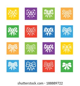 Vector illustration of beautiful, elegant ribbon icons.