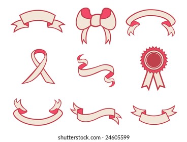 Vector illustration of  beautiful, elegant ribbon icons. You can decorate your website, application or presentation with it.