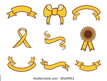 Vector illustration of  beautiful, elegant ribbon icons. You can decorate your website, application or presentation with it.