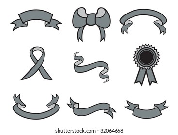 Vector illustration of  beautiful, elegant ribbon icons. You can decorate your website, application or presentation with it.