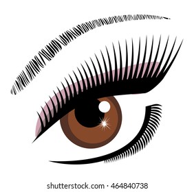 vector illustration of a beautiful eye with long lashes