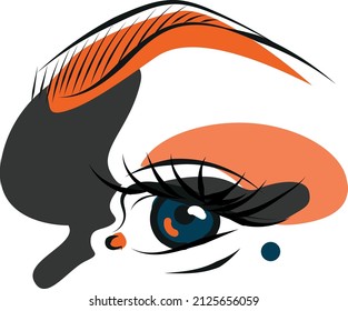 Vector illustration beautiful eye with makeup